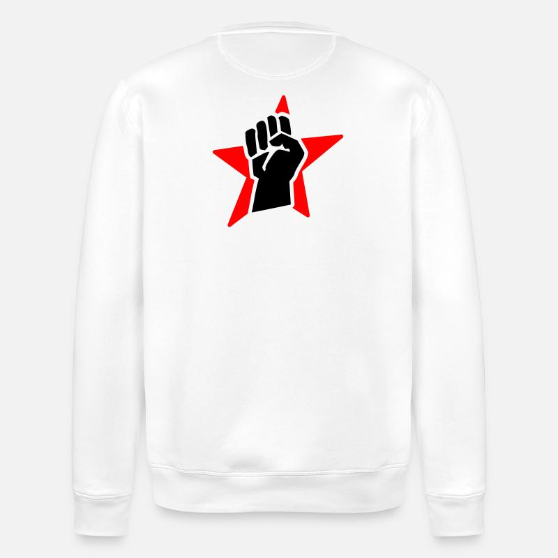 revolution fist (for black shirts) - Sweat bio ROLLER Stanley/Stella Unisexe - blanc