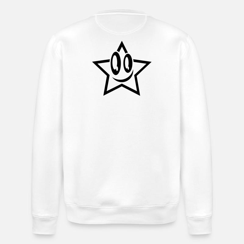 lachender stern gesicht star - Stanley/Stella Unisex Bio-Sweatshirt ROLLER - Weiß