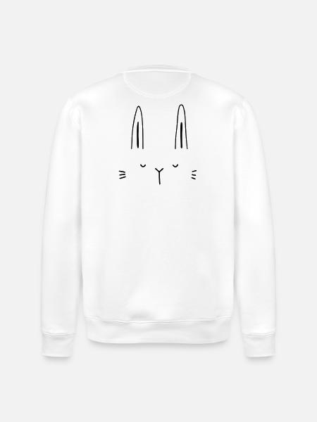 Hase Hasengesicht Gesicht Geschenkidee - Stanley/Stella Unisex Bio-Sweatshirt ROLLER - Weiß