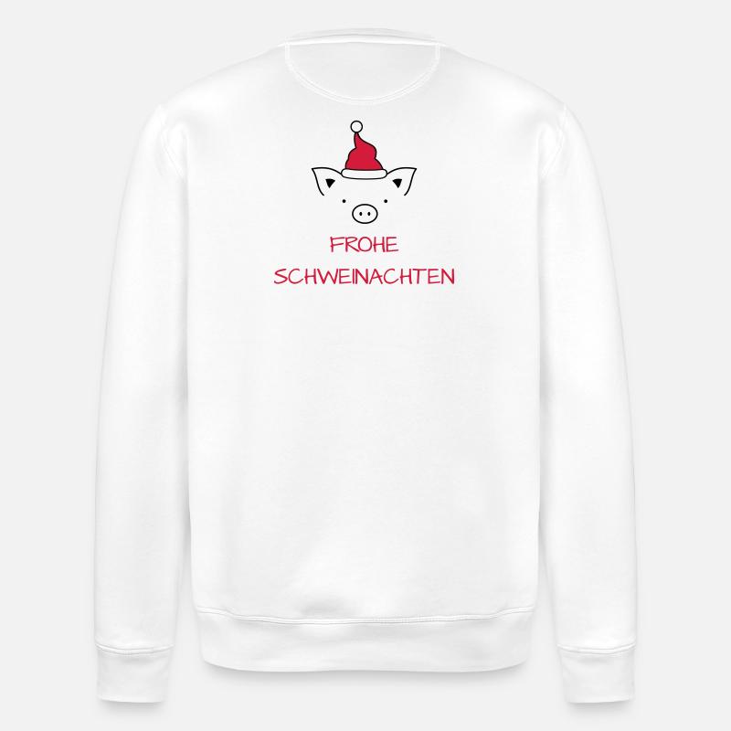 Joyeux Noël Cochon I Joyeux Schweinachten - Sweat bio ROLLER Stanley/Stella Unisexe - blanc