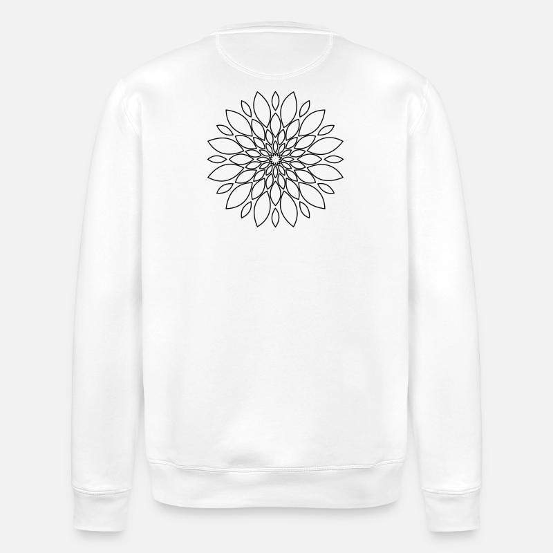 Mandala Flower Floral Gift - Stanley/Stella ROLLER Unisex Organic Sweatshirt - white