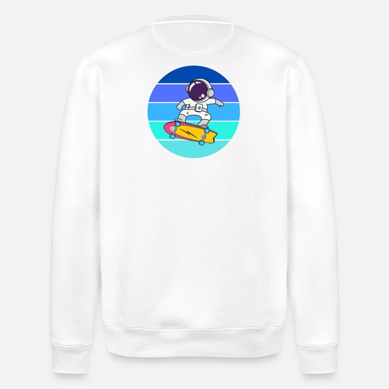 Astronaut, Weltraum, Kosmonaut - Stanley/Stella Unisex Bio-Sweatshirt ROLLER - Weiß