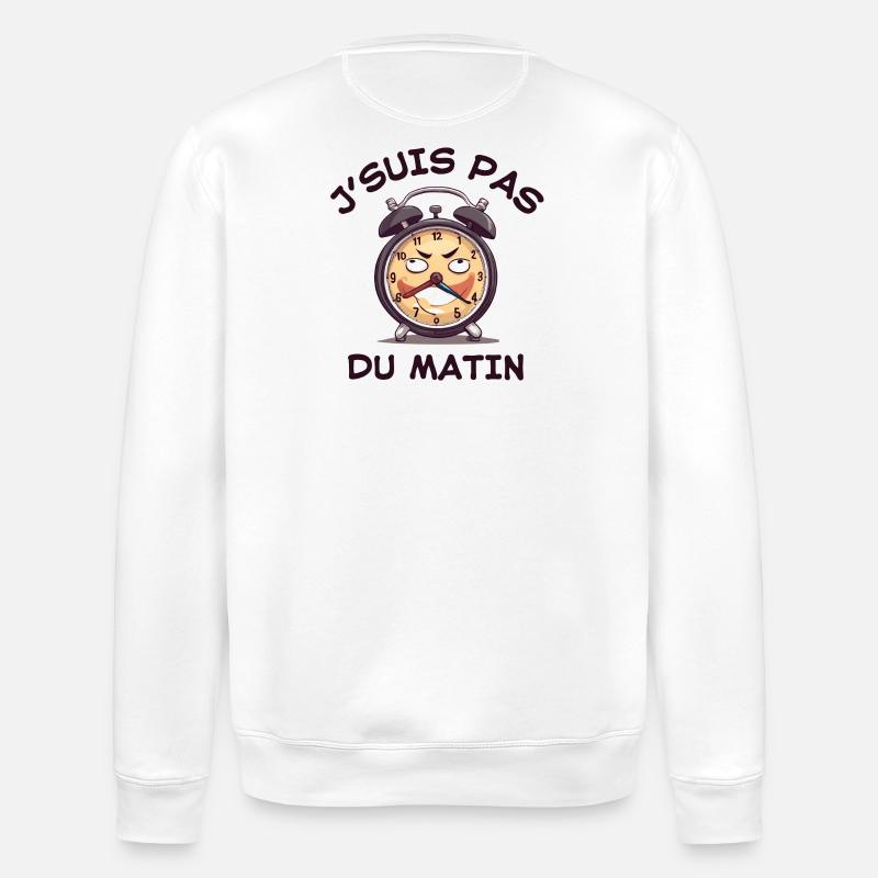 réveil matin, pas du matin - Sweat bio ROLLER Stanley/Stella Unisexe - blanc