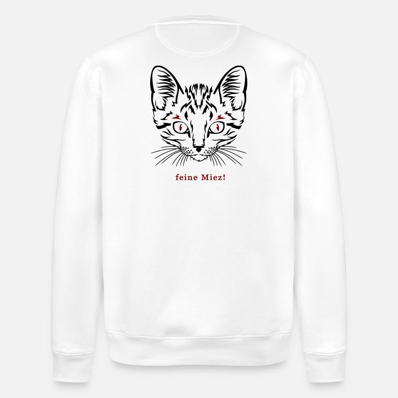 Katze, feine Miez - Stanley/Stella Unisex Bio-Sweatshirt ROLLER - Weiß