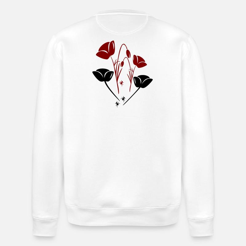 Tulpen mit Ameisen - Stanley/Stella Unisex Bio-Sweatshirt ROLLER - Weiß