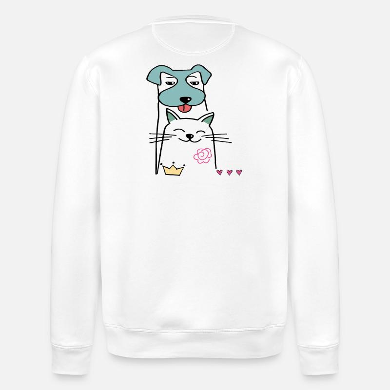 Chien et chat - Sweat bio ROLLER Stanley/Stella Unisexe - blanc