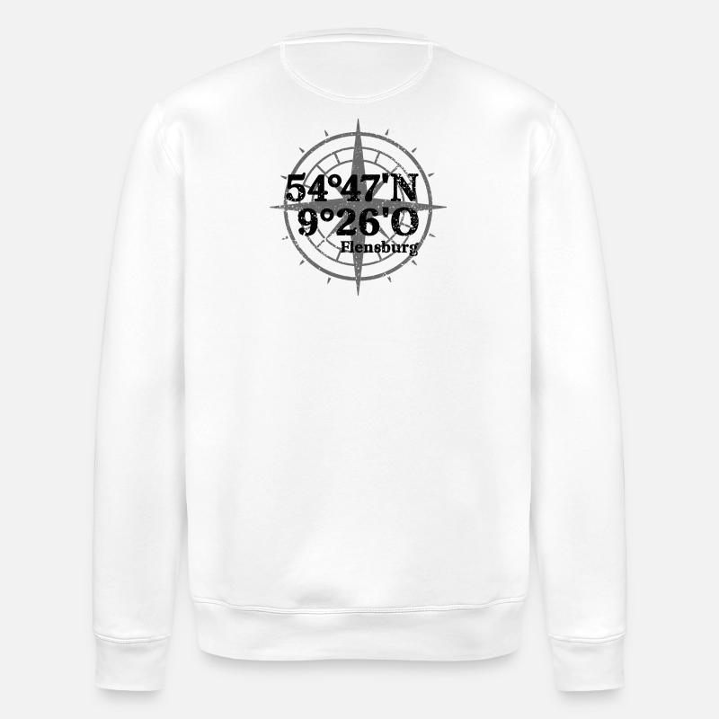 Flensburg Coordinates Souvenir - Stanley/Stella ROLLER Unisex Organic Sweatshirt - white