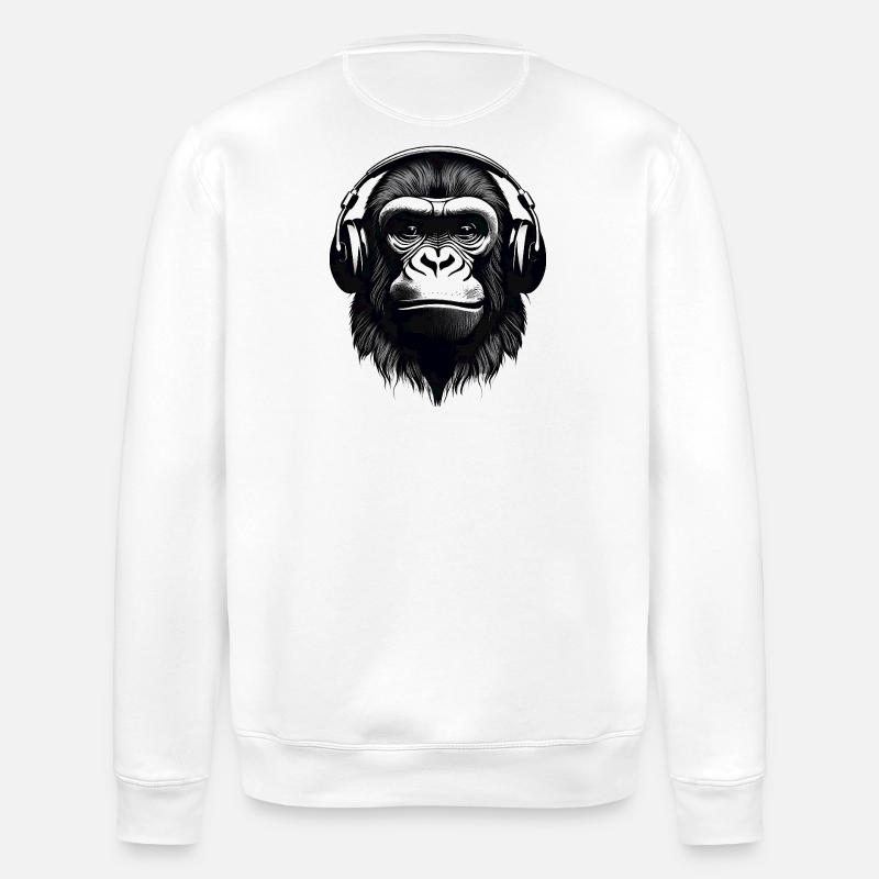 gorille, primate, singe - Sweat bio ROLLER Stanley/Stella Unisexe - blanc
