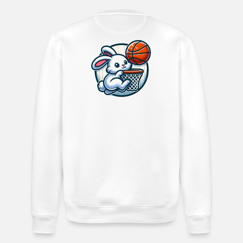 Niedlicher Korbjäger Hase - Stanley/Stella Unisex Bio-Sweatshirt ROLLER - Weiß