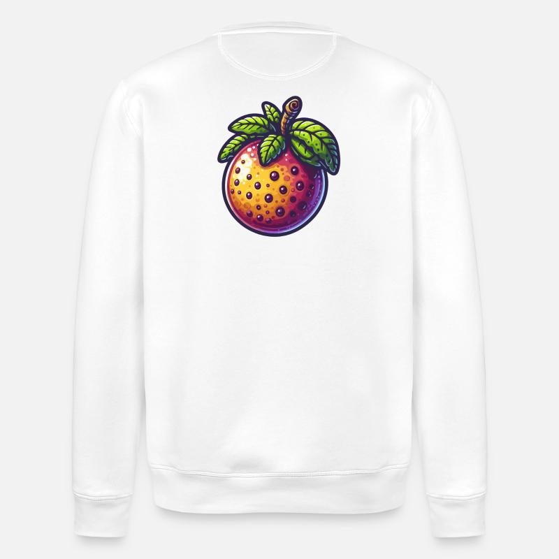 Bunte Passionsfrucht im Urban Style - Stanley/Stella Unisex Bio-Sweatshirt ROLLER - Weiß