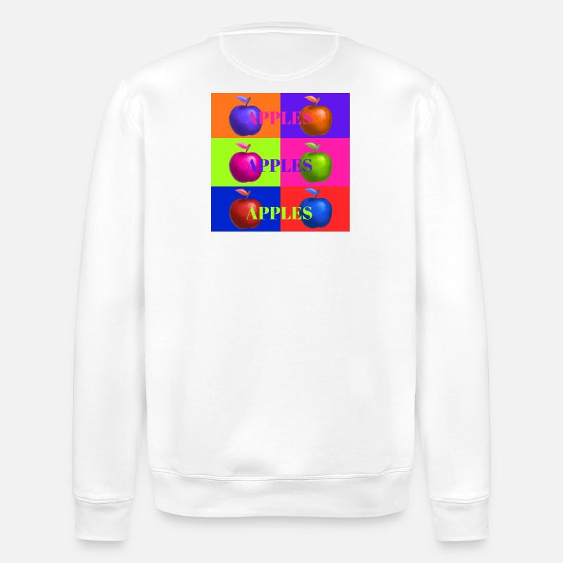 Pop Art Apple Collage Design - Stanley/Stella ROLLER Unisex Organic Sweatshirt - white