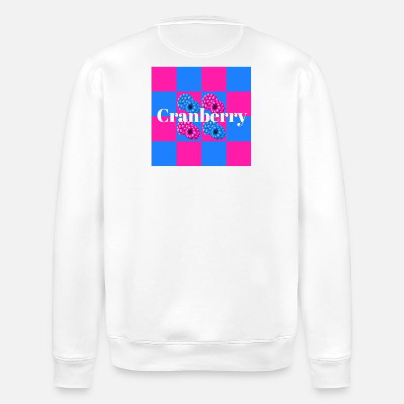 Lebendige Beerenmuster auf Farbblock-Hintergrund - Stanley/Stella Unisex Bio-Sweatshirt ROLLER - Weiß