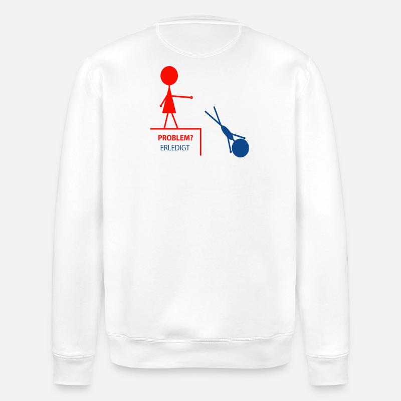 Lustiger Spruch– Problem? Erledigt! - Stanley/Stella Unisex Bio-Sweatshirt ROLLER - Weiß