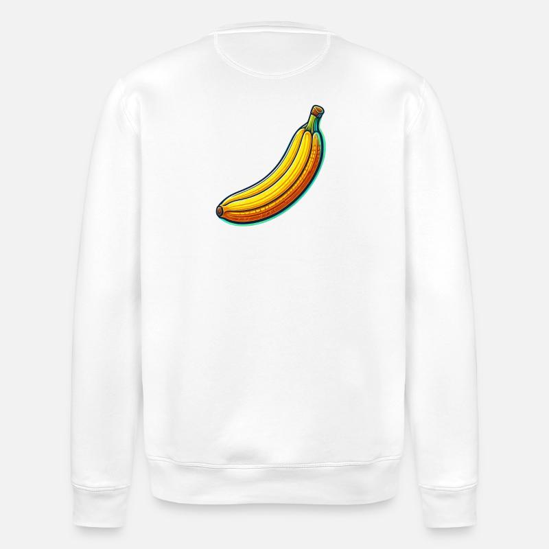 Banane Neon Pop - Stanley/Stella Unisex Bio-Sweatshirt ROLLER - Weiß