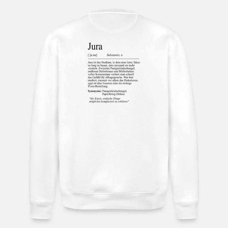 Unispruch "Jura" Student Geschenk, Studenten - Stanley/Stella Unisex Bio-Sweatshirt ROLLER - Weiß