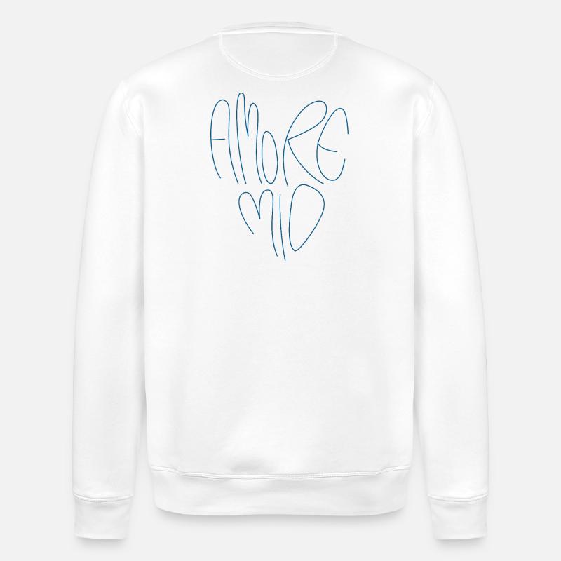 Lettrage Amore Mio - Sweat bio ROLLER Stanley/Stella Unisexe - blanc