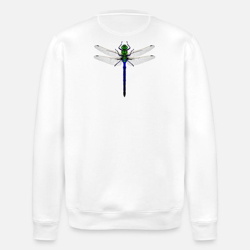 Neon Dragonfly Kybalion Combination Design Woman - Stanley/Stella ROLLER Unisex Organic Sweatshirt - white