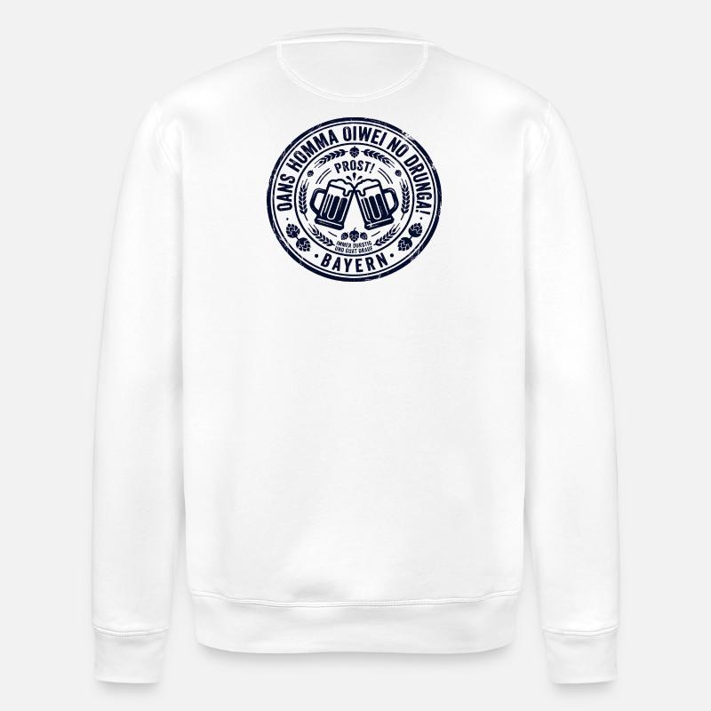 Oans hamma oiwei no – logo bavarois - Sweat bio ROLLER Stanley/Stella Unisexe - blanc