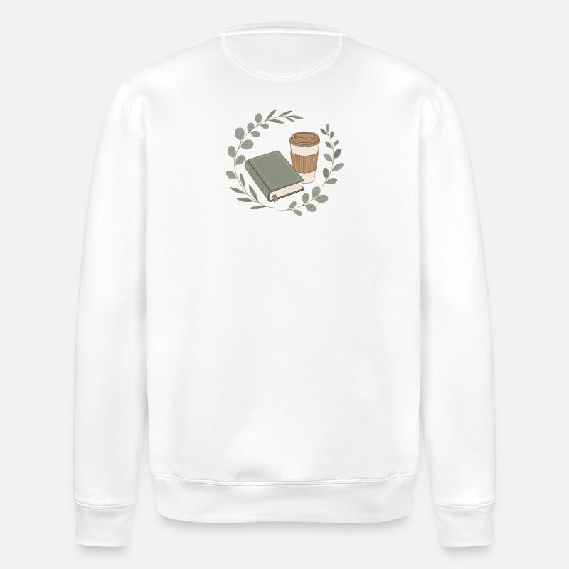 Buchfreundin Kapitel und Kaffee - Stanley/Stella Unisex Bio-Sweatshirt ROLLER - Weiß