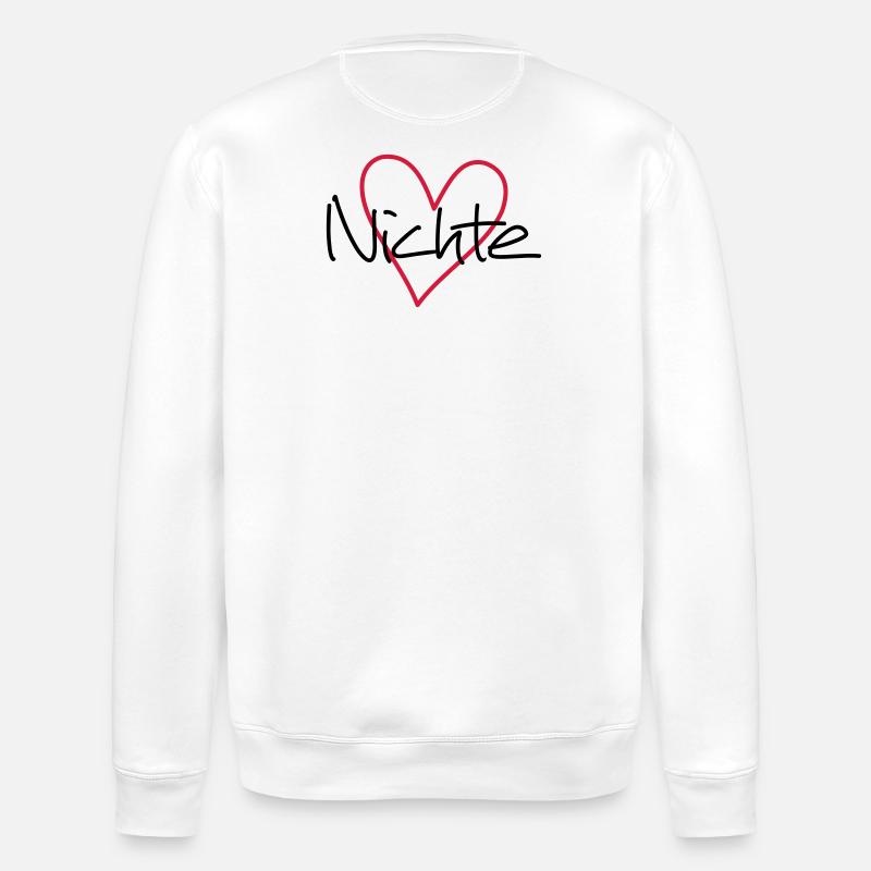 Nichte Herz Geschenk Geschenkidee Partnerlook - Stanley/Stella Unisex Bio-Sweatshirt ROLLER - Weiß