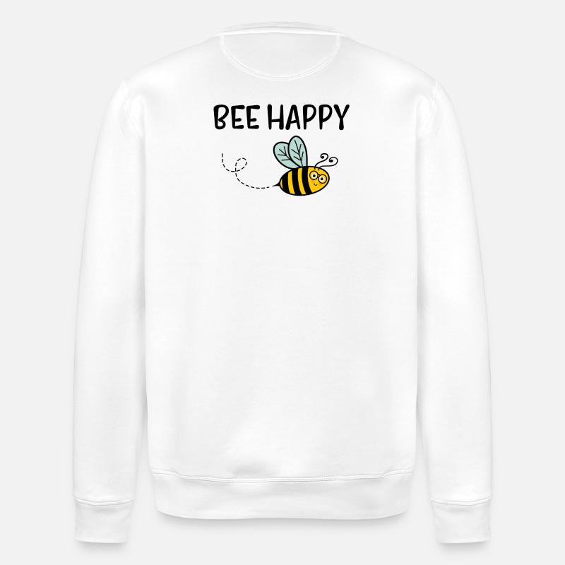 Bee Happy - Stanley/Stella Unisex Bio-Sweatshirt ROLLER - Weiß