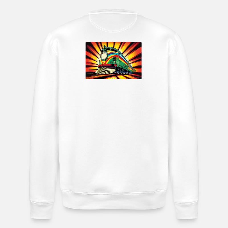 Train en Pop Art - Sweat bio ROLLER Stanley/Stella Unisexe - blanc