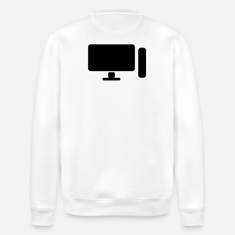 Minimal PC Setup Icon – Gamer Design - Stanley/Stella ROLLER Unisex Organic Sweatshirt - white