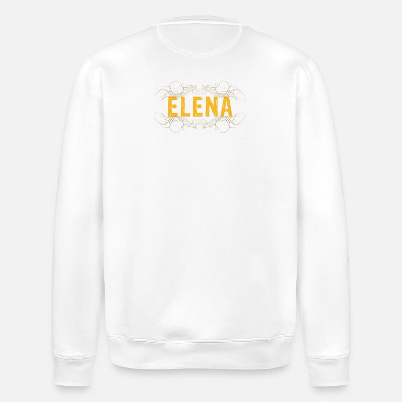 Lettrage ELENA décoré - Sweat bio ROLLER Stanley/Stella Unisexe - blanc