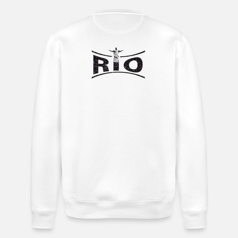 RIO avec Jésus - Brésil - Sweat bio ROLLER Stanley/Stella Unisexe - blanc