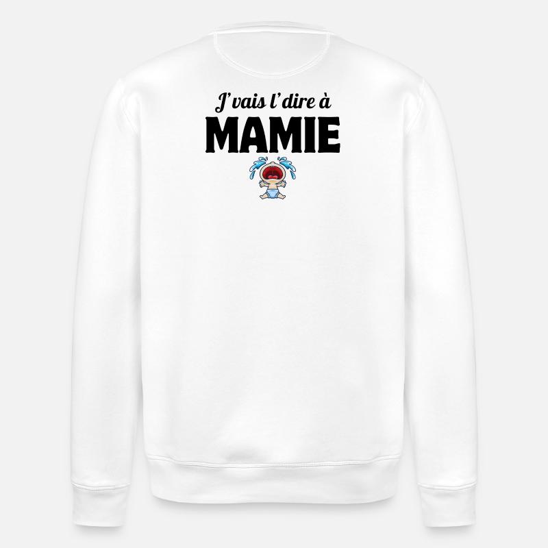 grand-mère, mamie, j'vais le dire - Sweat bio ROLLER Stanley/Stella Unisexe - blanc