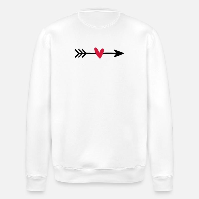 Arrow with heart cupid love gift - Stanley/Stella ROLLER Unisex Organic Sweatshirt - white