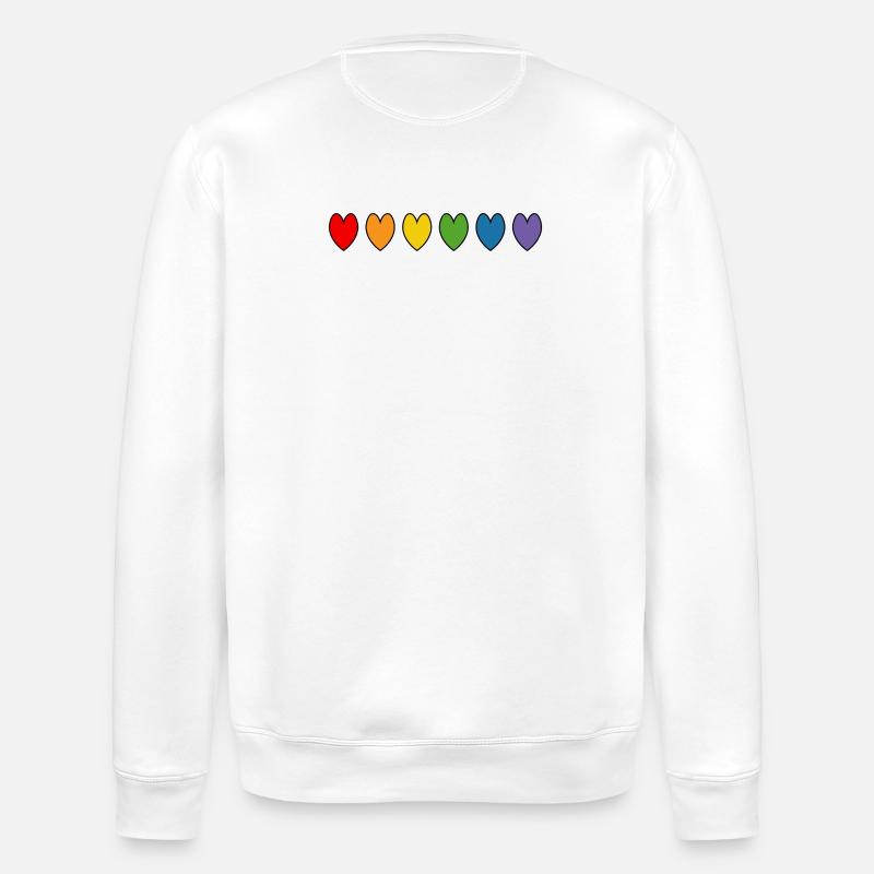 Coeurs arc-en-ciel - Sweat bio ROLLER Stanley/Stella Unisexe - blanc