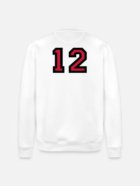 The number 12 - number twelve - Stanley/Stella ROLLER Unisex Organic Sweatshirt - white