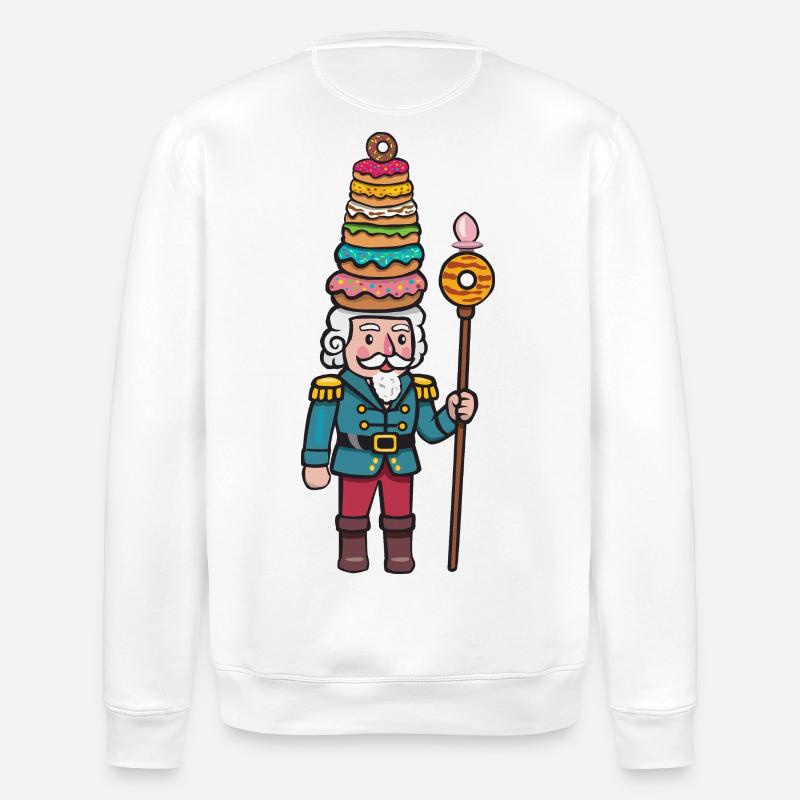 donut cracker nutcracker - Stanley/Stella ROLLER Unisex Organic Sweatshirt - white