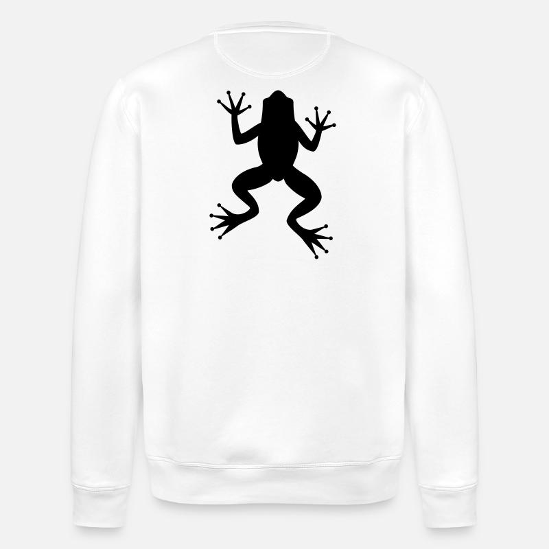 Frog toad tree frog silhouette - Stanley/Stella ROLLER Unisex Organic Sweatshirt - white