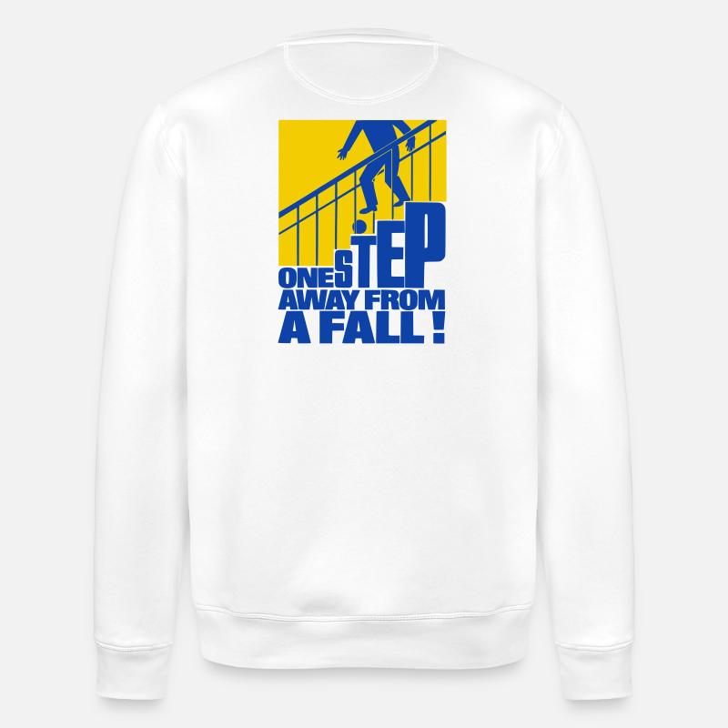 One Step Away from a Fall - Stanley/Stella ROLLER Unisex Organic Sweatshirt - white