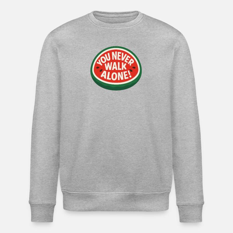 You Never Walk Alone - Watermelon - Stanley/Stella Unisex Bio-Sweatshirt ROLLER - Grau meliert