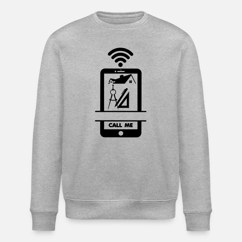 Construction drawing? Call me the architect! - Stanley/Stella ROLLER Unisex Organic Sweatshirt - heather grey