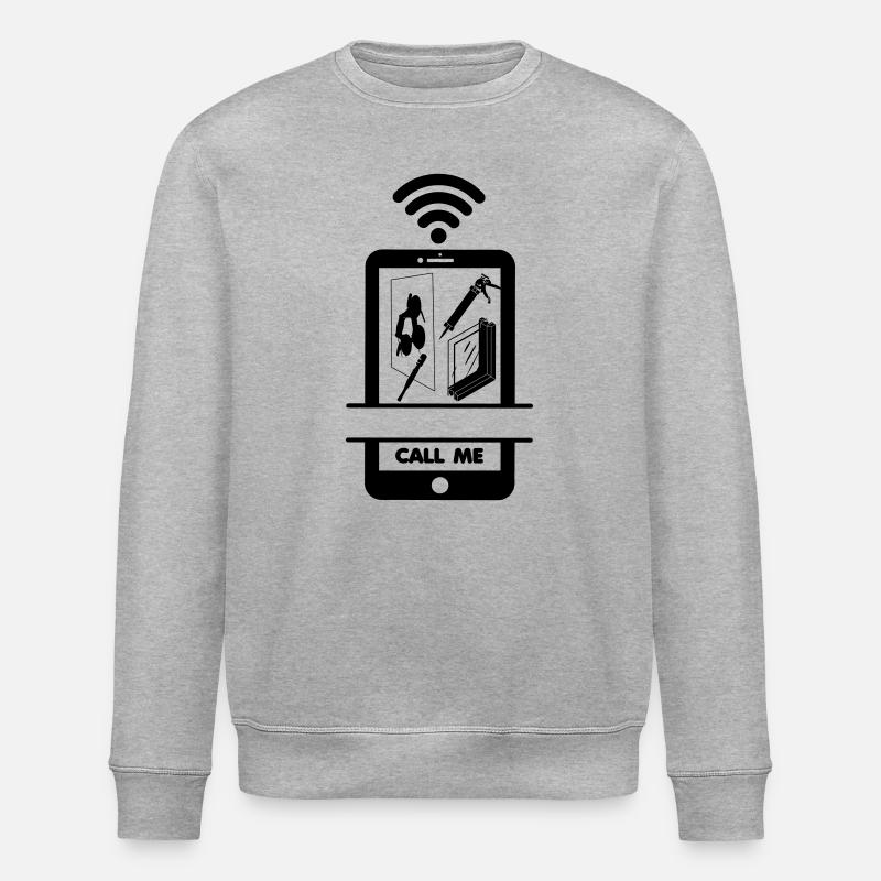 Call me phone, der Glaser - Stanley/Stella Unisex Bio-Sweatshirt ROLLER - Grau meliert
