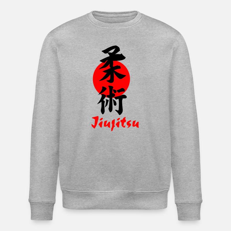 Jiujitsu Logo oder Emblem Kanji schwarz - Stanley/Stella Unisex Bio-Sweatshirt ROLLER - Grau meliert