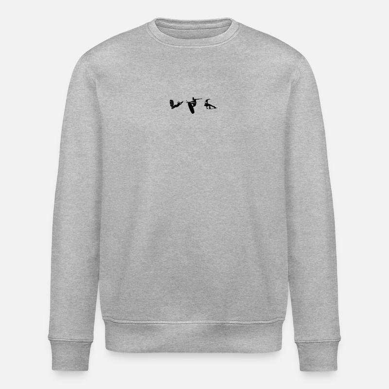Wakeboarder wakeboarding in action - Stanley/Stella Unisex Bio-Sweatshirt ROLLER - Grau meliert
