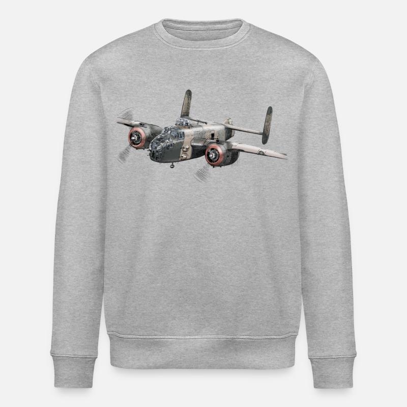 B-25 Bomber - Stanley/Stella Unisex Bio-Sweatshirt ROLLER - Grau meliert