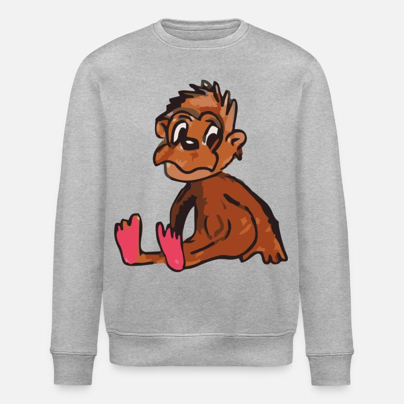 monkey monkey - Stanley/Stella ROLLER Unisex Organic Sweatshirt - heather grey