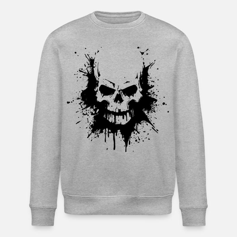 Schädel Schwermetall - Stanley/Stella Unisex Bio-Sweatshirt ROLLER - Grau meliert
