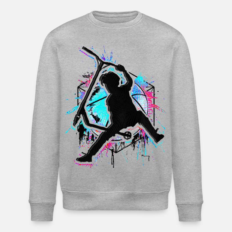 Bunter Stunt Scooter - Farbiger Stuntscooter - Stanley/Stella Unisex Bio-Sweatshirt ROLLER - Grau meliert