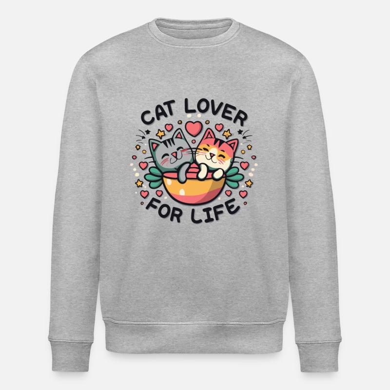 Cat lover for life - Stanley/Stella Unisex Bio-Sweatshirt ROLLER - Grau meliert
