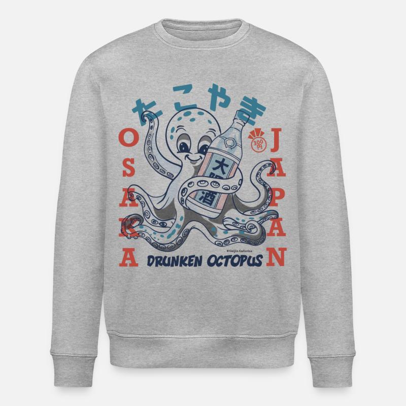 TAKOYAKI Octopus Osaka Japan - Stanley/Stella Unisex Bio-Sweatshirt ROLLER - Grau meliert