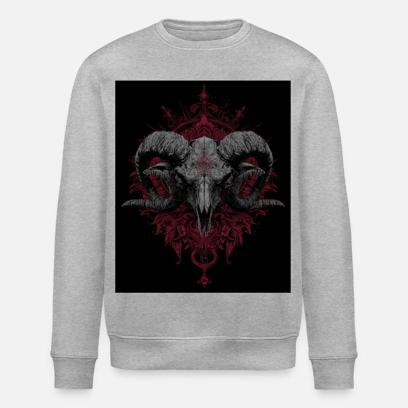 Dunkler Ramenschädel  - Stanley/Stella Unisex Bio-Sweatshirt ROLLER - Grau meliert