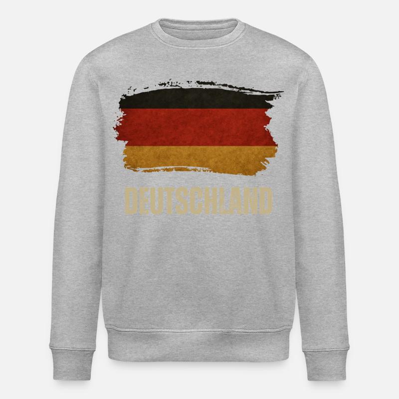 Grunge-Flagge von Deutschland, stolzer deutscher - Stanley/Stella Unisex Bio-Sweatshirt ROLLER - Grau meliert