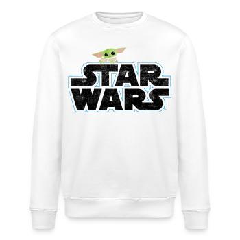 Star Wars: Mandalorian Schriftzug Mit Grogu - Stanley/Stella Unisex Bio-Sweatshirt ROLLER - Grau meliert - Vorne - Nik (191cm)
